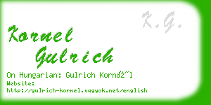 kornel gulrich business card